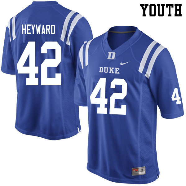 Youth #42 Shaka Heyward Duke Blue Devils College Football Jerseys Sale-Blue - Click Image to Close